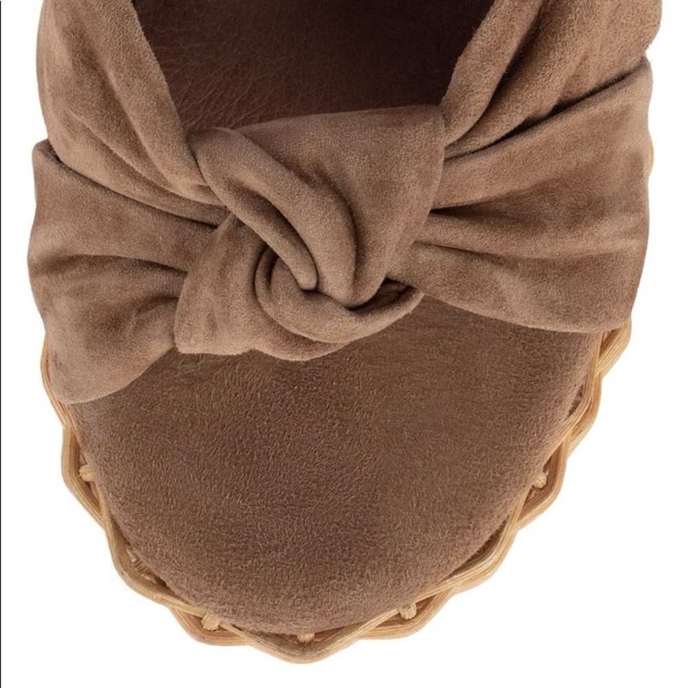 Jeffrey Campbell Tea Party tan Suede Open Toe Block Ankle Strap Platform Sandal - Picture 8 of 13